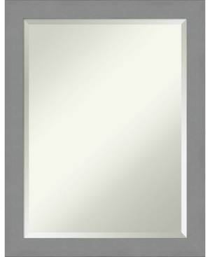 Amanti Art Brushed Framed Bathroom Vanity Wall Mirror, 21.5" X 27.50" In Silver