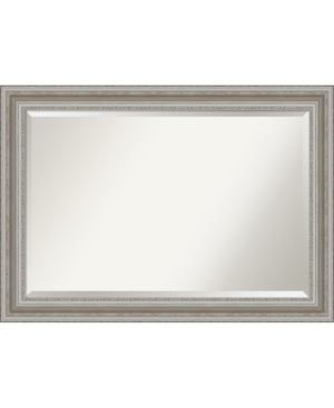 Amanti Art Parlor Silver-tone Framed Bathroom Vanity Wall Mirror, 41.5" X 29.50"