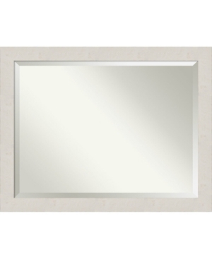 Amanti Art Rustic Plank Framed Bathroom Vanity Wall Mirror, 45.38" X 35.38" In White