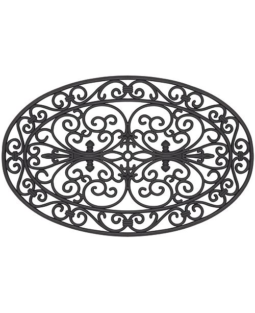 Envelor Oval Scroll Wrought Iron Welcome Doormat 18 X 28