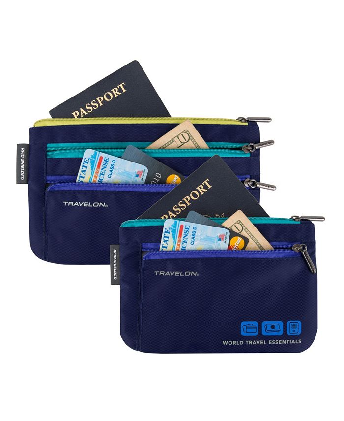 travelon world travel essentials currency and passport organizer set