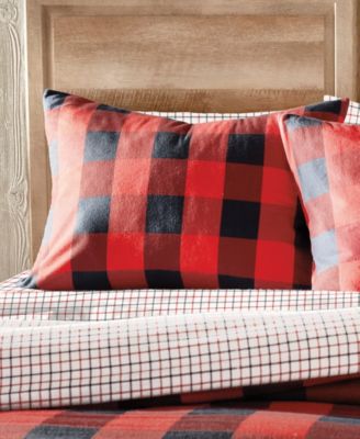 BASS OUTDOOR G.H Bass & Co. 3-Piece Buffalo Check Flannel Comforter Set, Full/Queen
