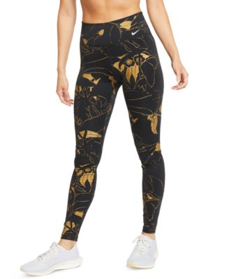 black and gold nike tights 
