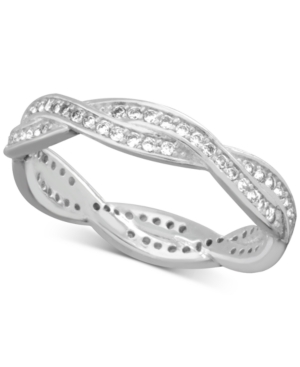 image of Essentials Cubic Zirconia Twist Fine Silver Plate Ring