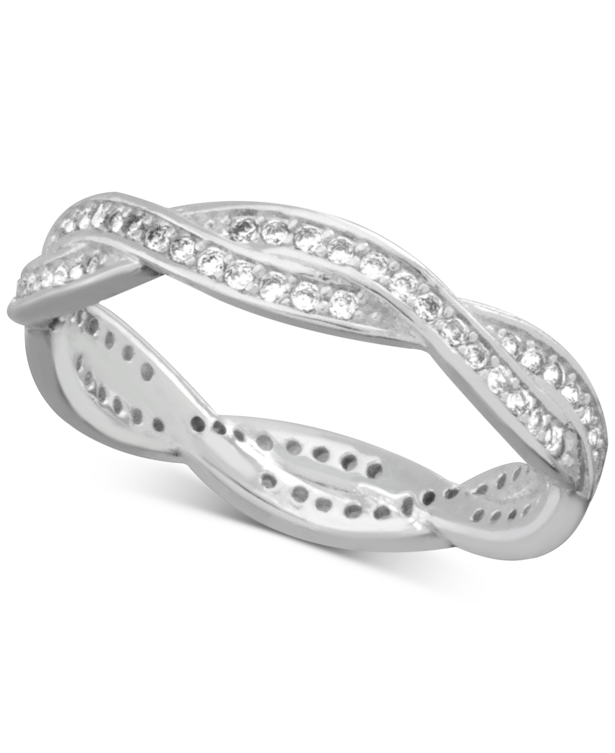 And Now This Cubic Zirconia Twist Silver Plate Ring - Silver