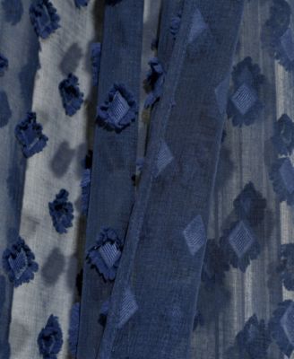 Lush Decor Textured Dot Grommet Sheer Window Curtain Panels Pair 38"W x 84"L Blush - Sheer Curtains For Bedroom - Pink Living Room Curtains Polka Dot