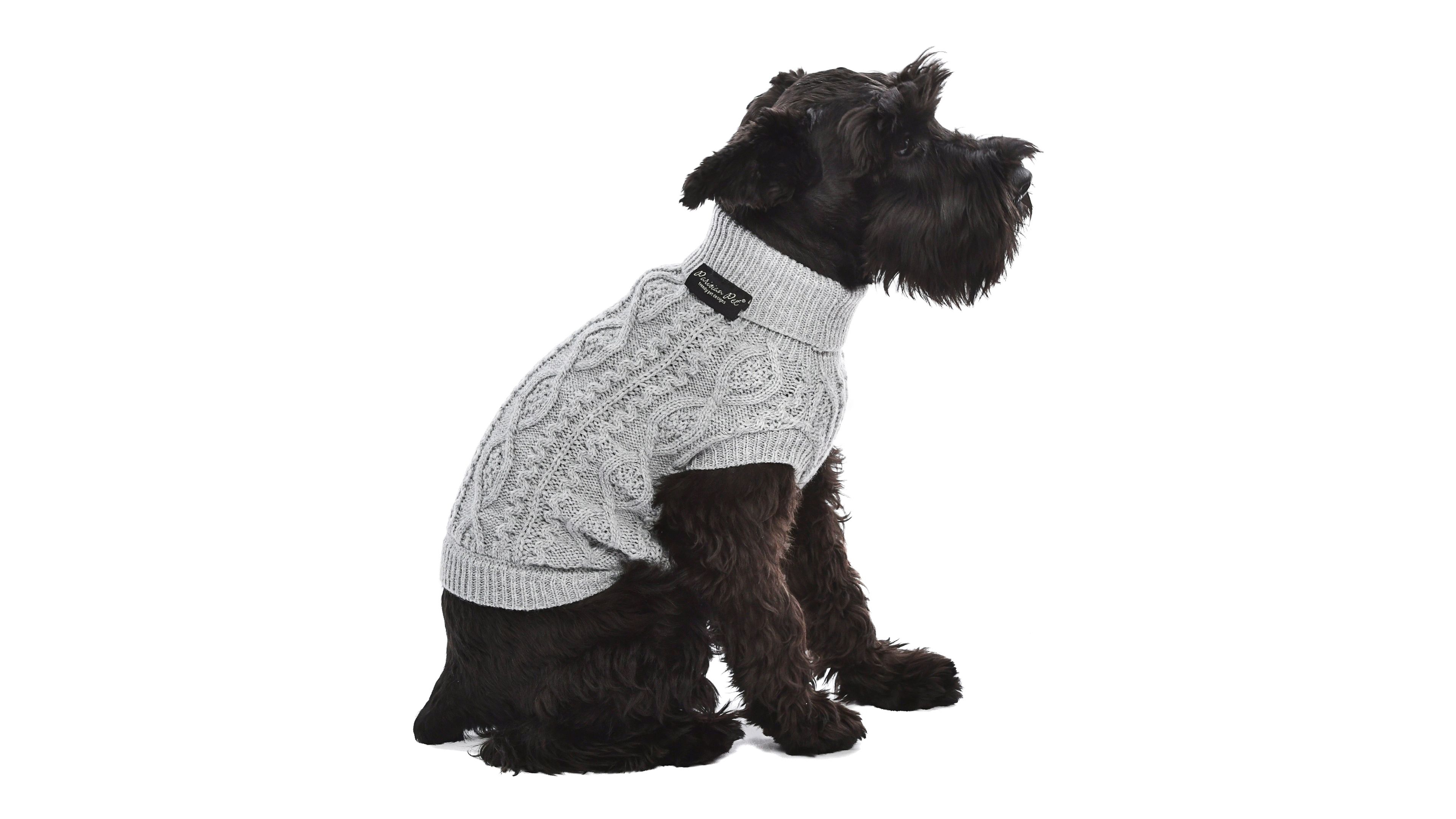 Parisian Pet Cable Knit Sweater Cloud Gray