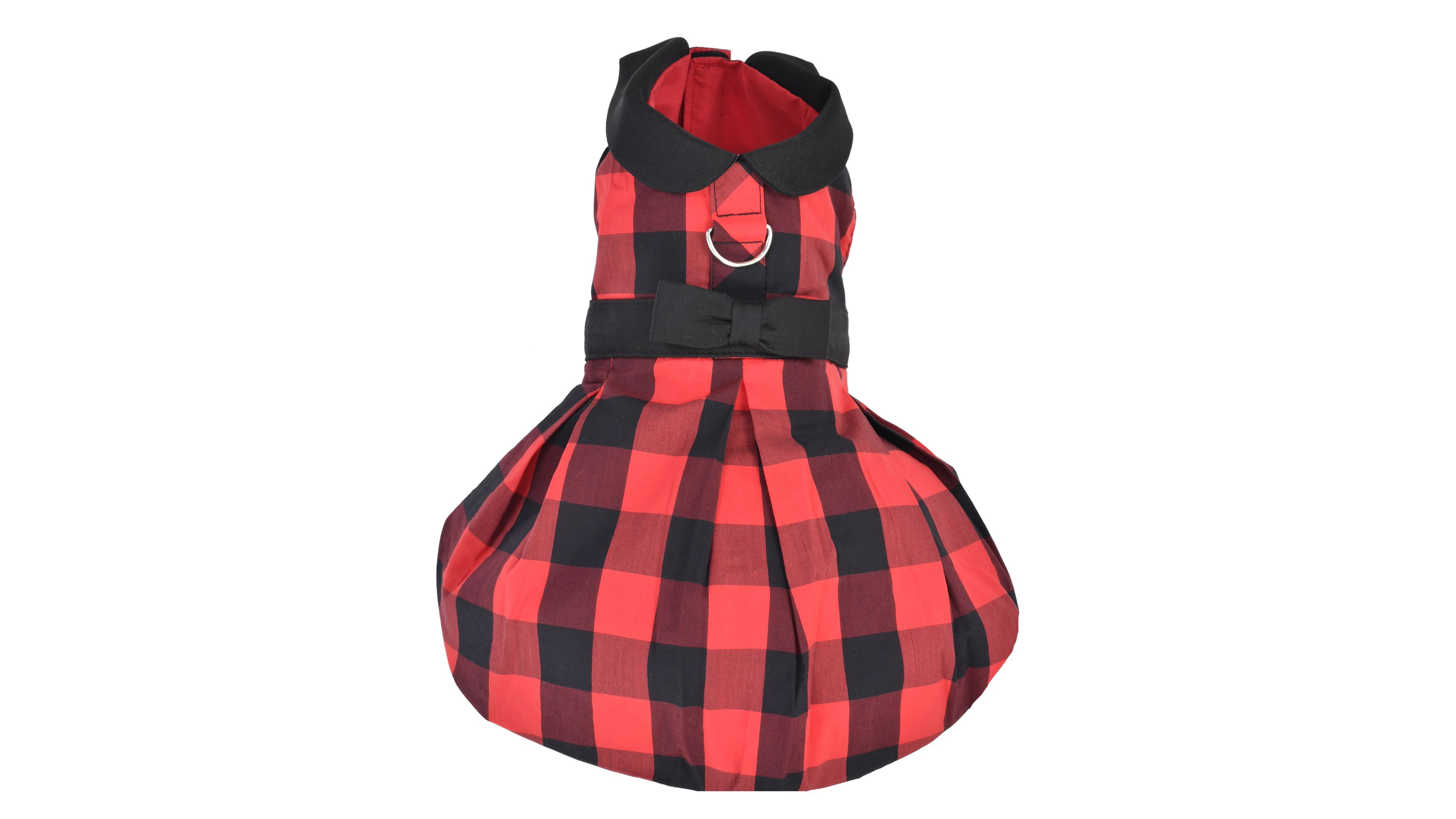 Parisian Pet Buffalo Checkered Taffeta Red Dress
