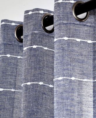 Lush Decor Farmhouse Textured Grommet Sheer Window Curtain Panels