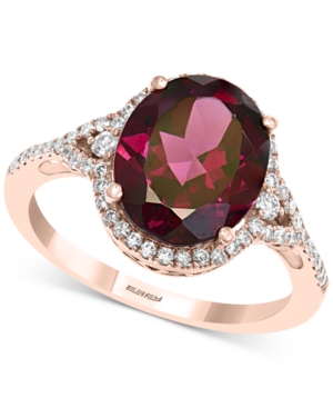 image of Effy Rhodolite Garnet (4-3/8 ct. t.w.) & Diamond (1/3 ct. t.w.) Ring in 14k Rose Gold