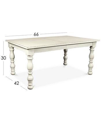 Furniture Aberdeen Off White Expandable Rectangular Dining Table - Macy's