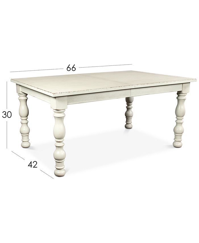 Furniture Aberdeen Off White Expandable Rectangular Dining Table Macy's