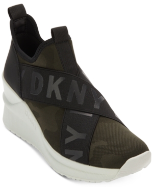 Dkny Leya Wedge Sneakers In Camo Multi black ModeSens