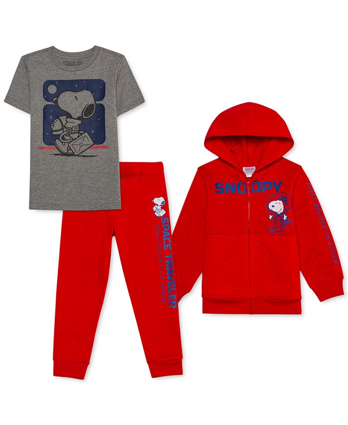 Peanuts Toddler Boys 3Pc. Snoopy Hoodie, TShirt & Joggers Set Macy's