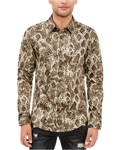 Guess Men S Luxe Viper Print Shirt Reviews Casual Button