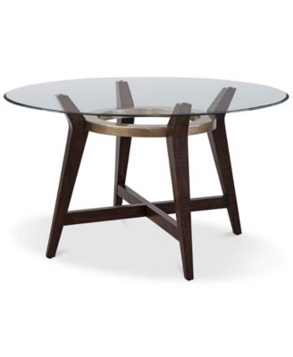 Furniture Elston 54" Glass Top Round Dining Table