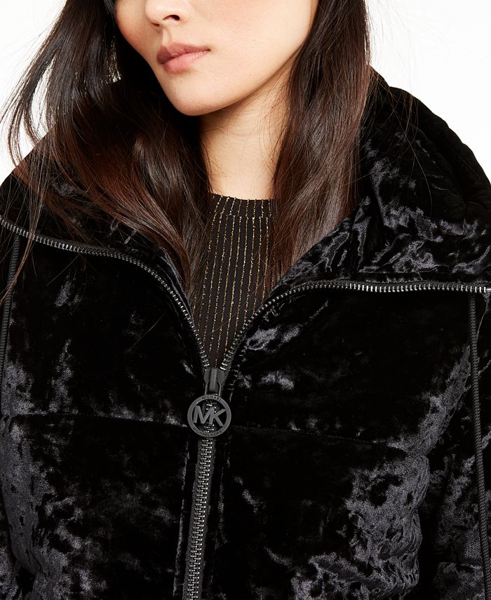 Michael kors velvet puffer sale jacket