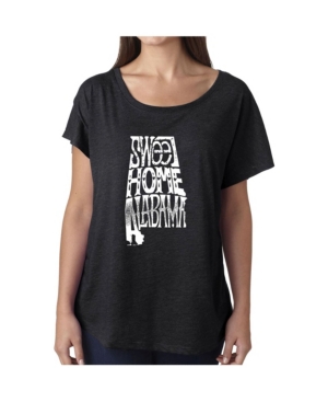 image of La Pop Art Women-s Dolman Cut Word Art Shirt - Sweet Home Alabama