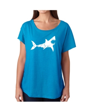 image of La Pop Art Women-s Dolman Cut Word Art Shirt - Bite Me