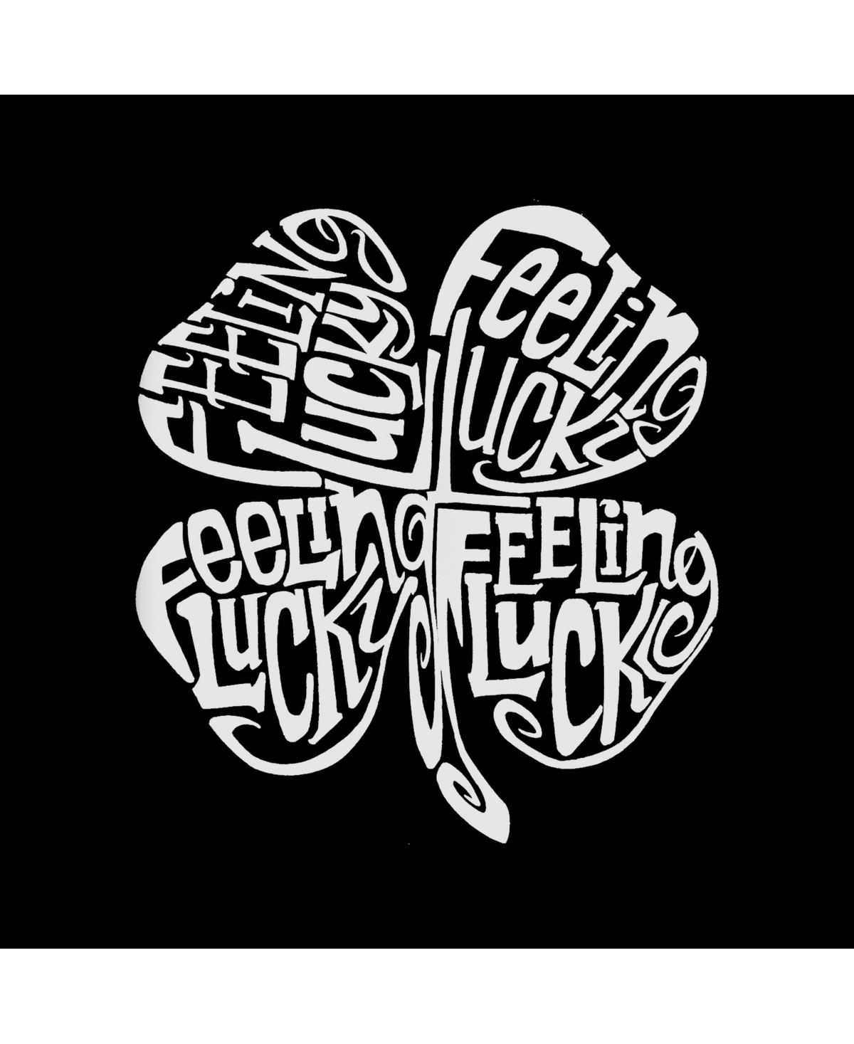 La Pop Art Women's Word Art V-Neck T-Shirt - Feeling Lucky