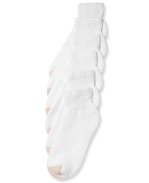 Gold Toe Men's Cotton Quarter Athletic 6 Pack Socks Extended Size 1315