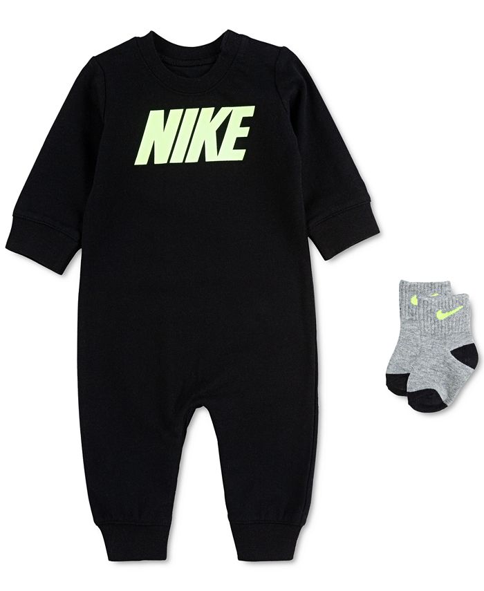 Nike Baby Boys 2-Pc. French Terry Coverall & Socks Set - Macy's