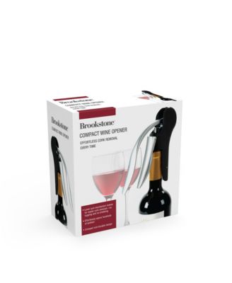 Brookstone - Chrome, vertical lever corkscrew with built-in foil cutter