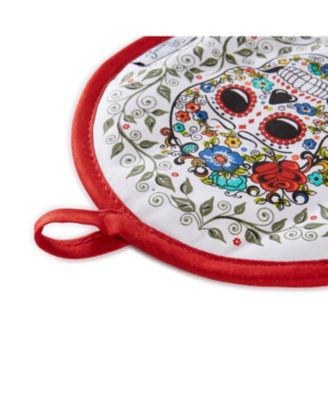 Skull & Vine Oven Mitt & Pot Holder, Set of 2