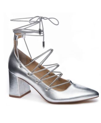 silver chinese laundry heels