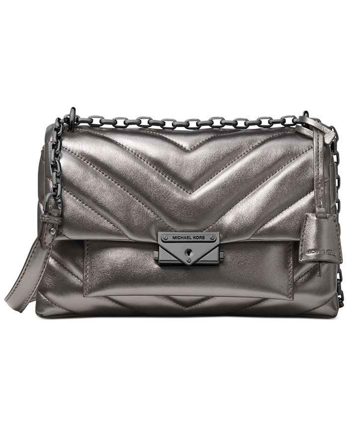 Michael Kors Cece Chevron-Quilted Metallic Leather Crossbody & Reviews -  Handbags & Accessories - Macy's