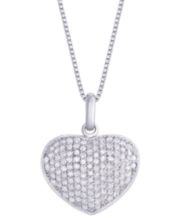 Macy's Sterling Silver and 14K Gold Necklace, Heart Locket Pendant - Multi