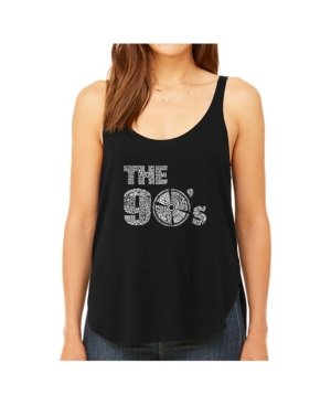 image of La Pop Art Women-s Premium Word Art Flowy Tank Top- 90s