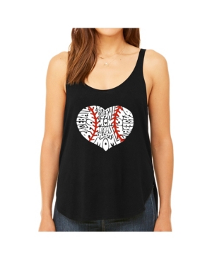 image of La Pop Art Women-s Premium Word Art Flowy Tank Top- Baseball Mom