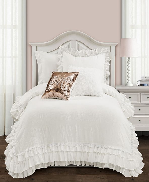 Lush Décor Ella Ruffle Lace 2Piece Twin XL Comforter Set & Reviews