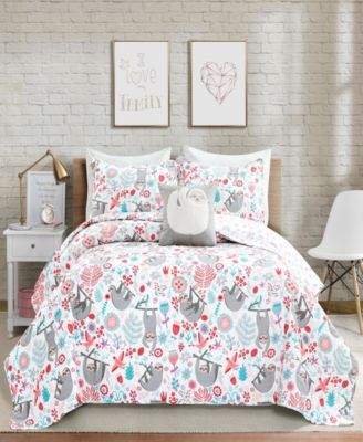 Lush Décor - Hygge Sloth 3Pc Twin Quilt Set