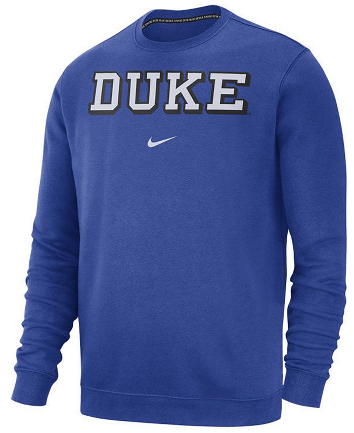 Nike Men's Duke Blue Devils Club Fleece Crewneck Sweatshirt - Macy's
