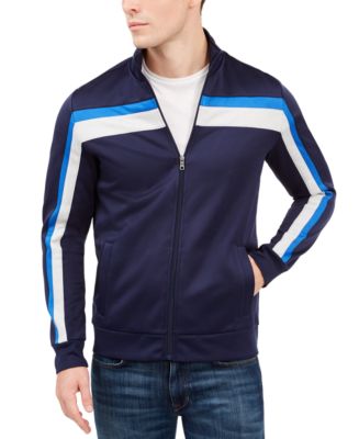 Club Room Men's Crossbody Stripe Track Jacket, Created for Macy's - Macy's