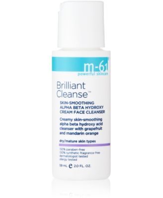m-61 by Bluemercury - Brilliant Cleanse - Travel Size Skin-Smoothing Alpha Beta Hydroxy Cream Face Cleanser, 2 oz