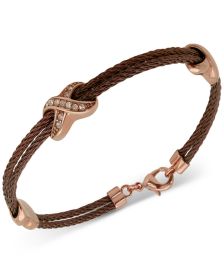 Two-Tone Pavé X Cable Bracelet