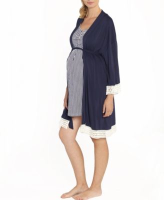 Blooming Women by Angel Blooming Women 3 Piece Robe, Nursing Dress and Baby Wrap Set