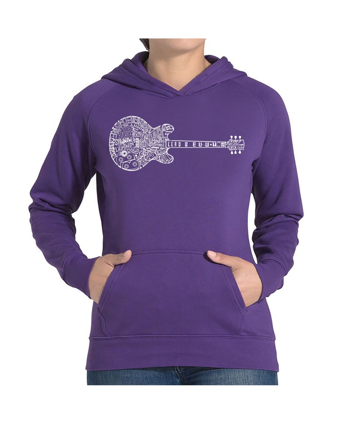La Pop Art Women's Word Art Hooded Sweatshirt -Blues Legends