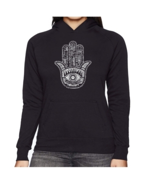 image of La Pop Art Women-s Word Art Hooded Sweatshirt - Hamsa