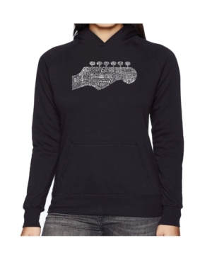 La Pop Art Women's Word Art Hooded Sweatshirt - Guitar Head