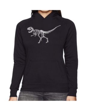 image of La Pop Art Women-s Word Art Hooded Sweatshirt -Dinosaur T-Rex Skeleton