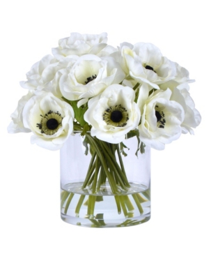 Winward Silks Permanent Botanicals Poppy In Glass In White