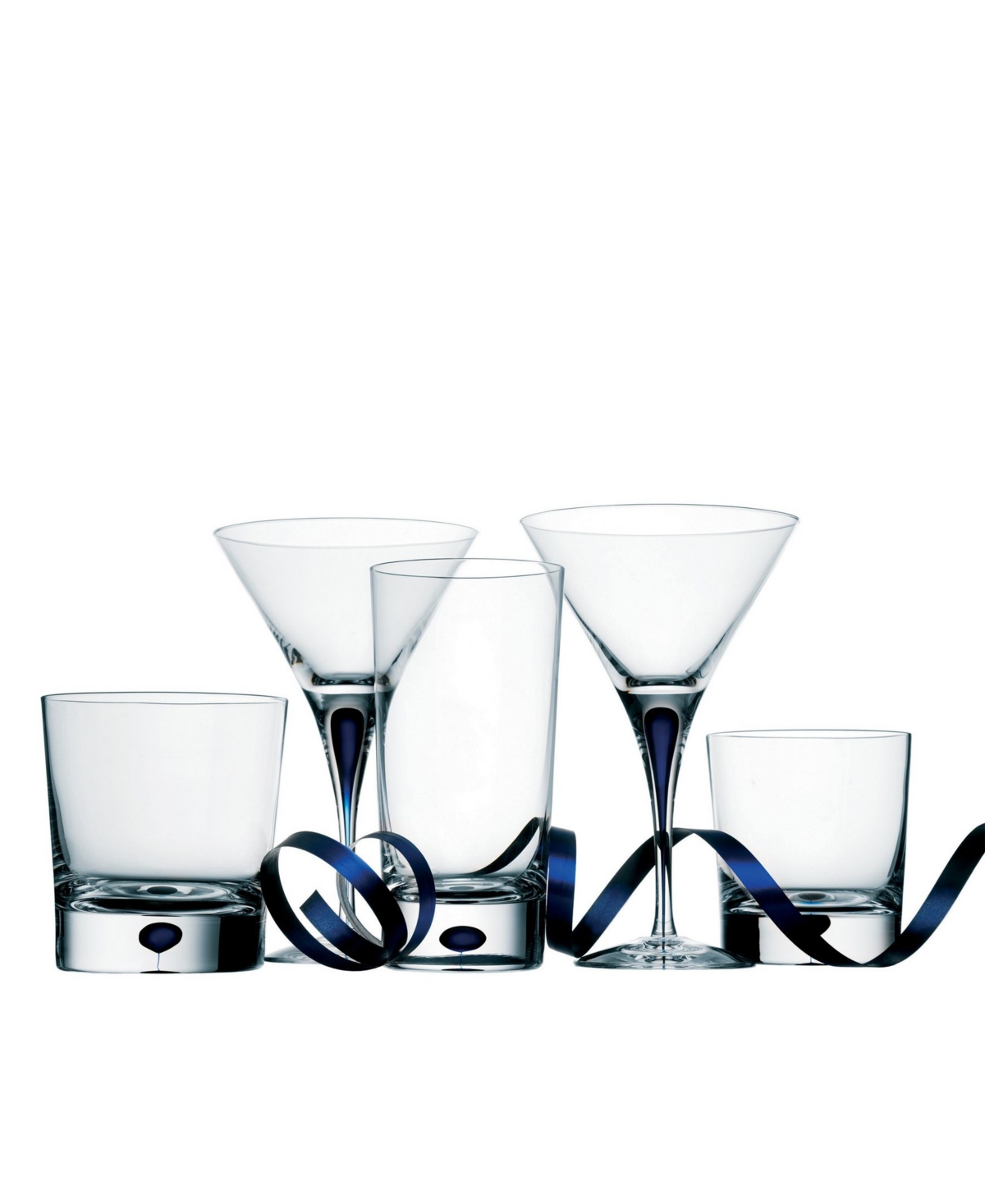 Shop Orrefors Set Of 2 Intermezzo Blue Double Old Fashioned Glasses In No Color