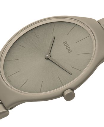 Rado - Unisex Swiss True Thinline Les Couleurs Le Corbusier Gray High-Tech Ceramic Bracelet Watch 39mm
