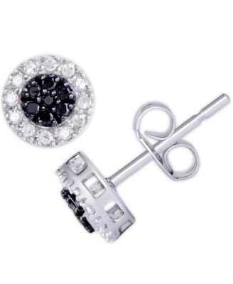 macy's black diamond earrings