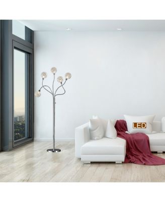 Soho 65" H LED Modern 5-Light Crystal Balls Floor Lamp with Dimmer