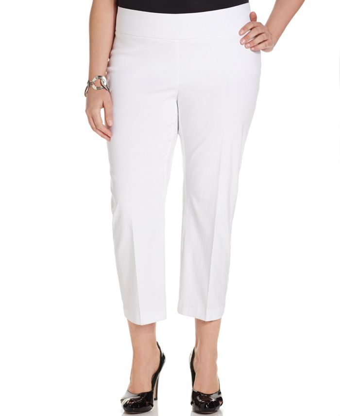 Alfani Plus Size Tummy-Control Capri Pants, Created for Macy's - Macy's